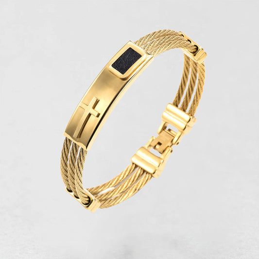 Cross Titanium Steel Men's Bracelet